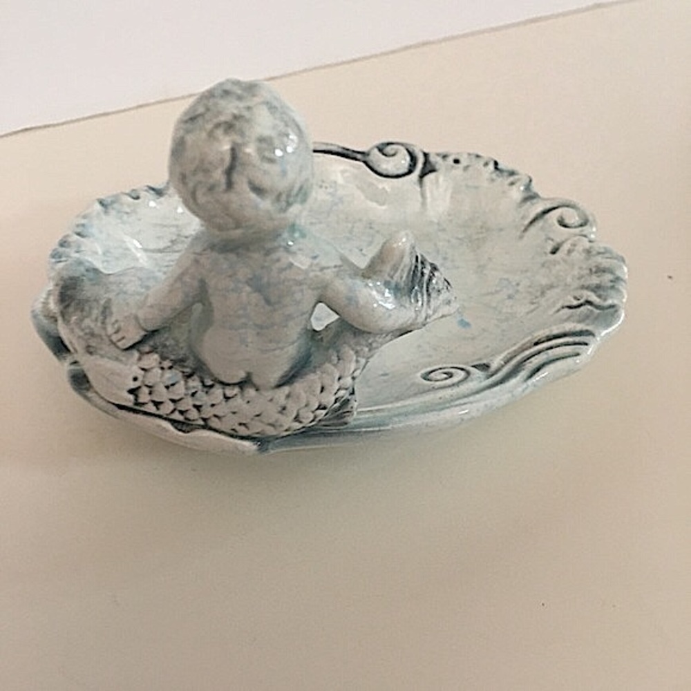 VTG Porcelain Baby and GoldfishTrinket /Soap Dish - Picture 4 of 15